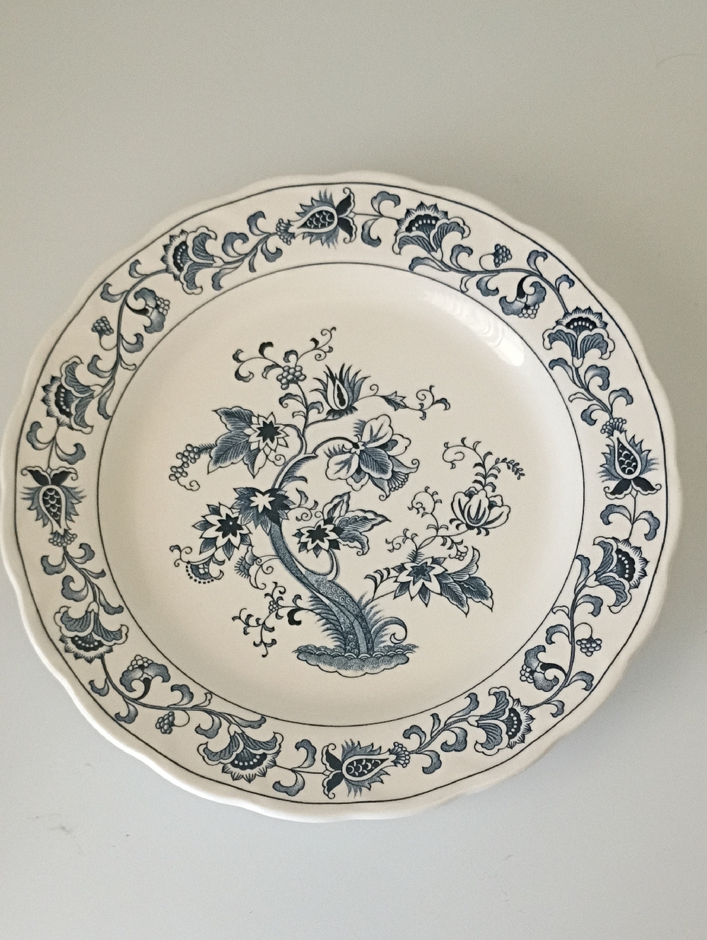 Vintage Dinner Plate In Ming Tree Blue Pattern By Nikko Japan Ironstone Ceramic